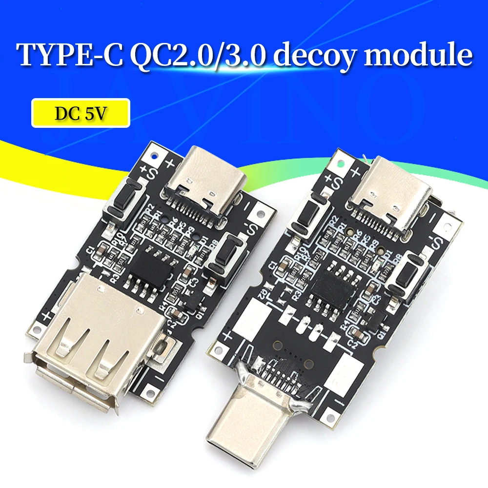 100W 5A Type-C USB QC2.0 QC3.0 Fast Charge Trigger Module DC Step-Up Power Module 5V 9V 12V 20V Adjustable Power Supply