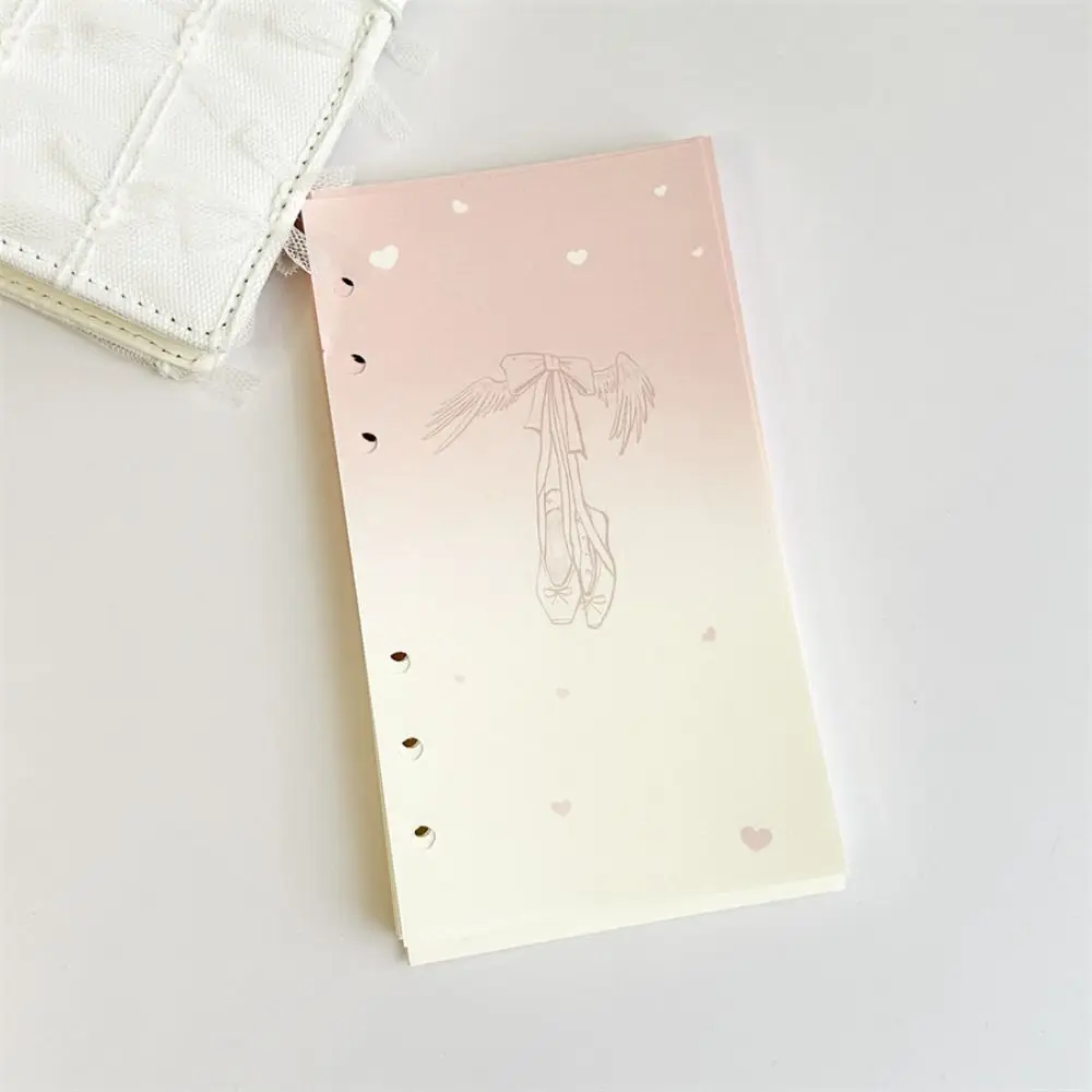50Sheets A6 Loose Leaf Refill Paper Ballet Shoes Bowknot Inner Refill Spiral Binder Paper Notebook Separator Paper