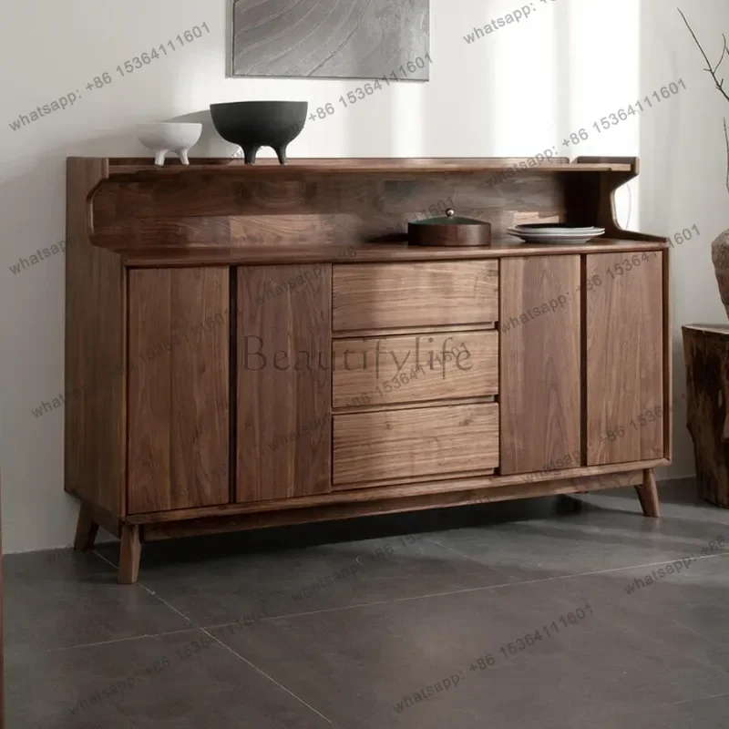 LJY Walnut Bedroom Living Room Cabinets Rustic Simple Wood Kitchen Living Room Cabinets Storage Sideboard Szafki Do Salonu Furni