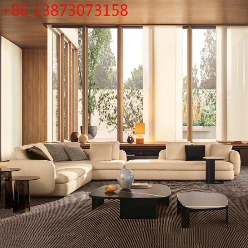 

Итальянский диван Poliform Saint Germain из матовой ткани, диван нестандартной формы