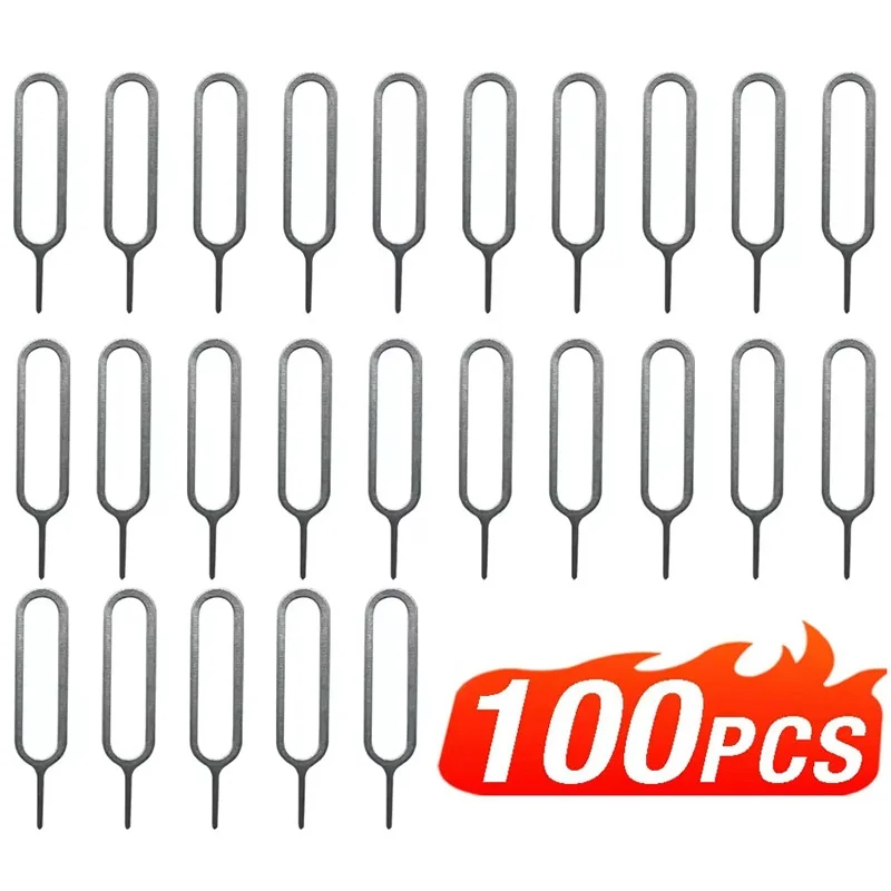 10/50/100Pcs Universal Anti-Lost Sim Card Pin Eject Needle Remover For iPhone Xiaomi Huawei Android Smartphone Repair Tool Kit