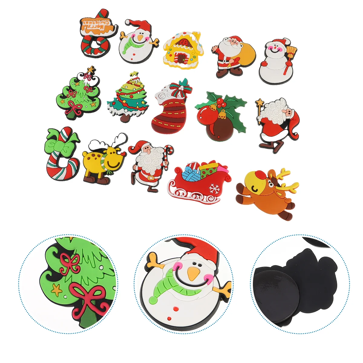 15 Pcs Fridge Magnet Christmas Magnets Child Refrigerator Stickers Kids Silica Gel Holiday Magnetic