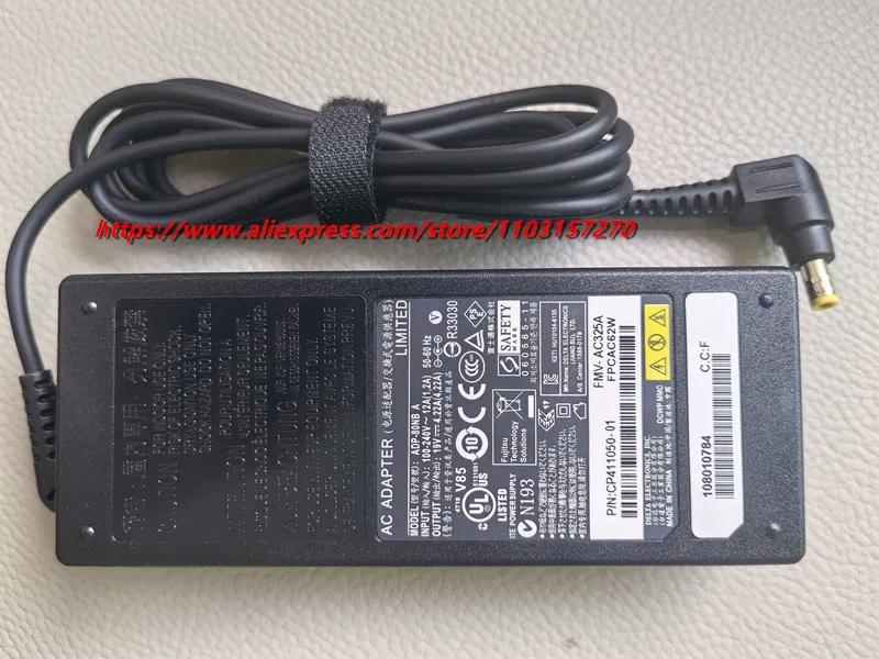 Genuine AC Adapter Laptop Charger ADP-80NB A 19V 4.22A 80W For Fujitsu Lifebook Power Supply FMV-AC325A FPCAC62W CP483450-01