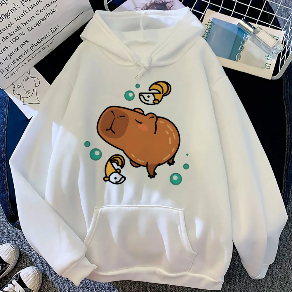 Capybara hoodie funny anime sweater elegant manga youthful comic girl pullover trendy youthful Japanese