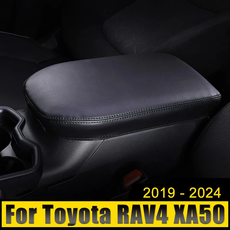 

Car Central Container Armrest Box PU Leather Content Box Cover For Toyota RAV4 XA50 2019 2020 2021 2022 2023 2024 RAV 4 Hybrid