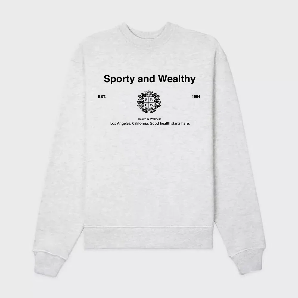 Women Light Gray Vintage Style Crewneck Printed Sweatshirts Long Sleeve Loose Thin Cotton Casual Pullover 80s 90s Autumn Jumpers