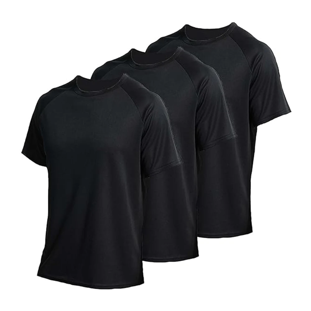 3 Pack Men's Workout Shirts Short Sleeve Quick Drying Gym Compression Undershirts for Men Running Athletic Base Layer T-Shirt