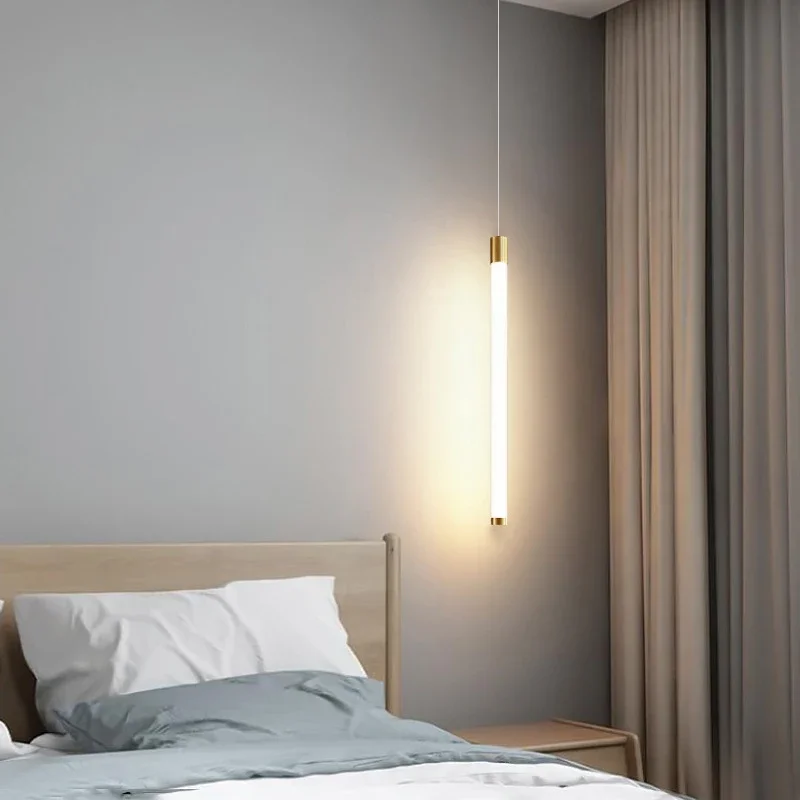 2025 Modern LED Pendant Lights Minimalist Restaurant /coffee Bar/living Room/bedside Pendant Lamp Long Line Hang Chandelier Lamp