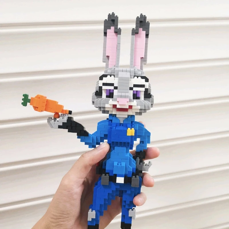 Disney Anime Judy Nick Micro Building Blocks Cartoon Movie Zootropolis Diamond Bircks Model Fox Rabbit Toys Adult Children Gifts