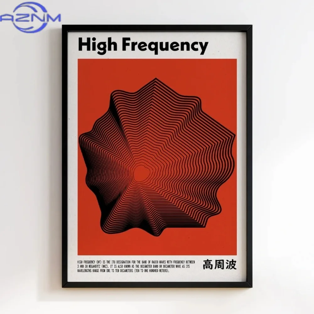 Abstract Red Geometric Shapes Lines Trendy Wall Art High Frequency Quotes Pictures for Home Living Room Decoration No Frame