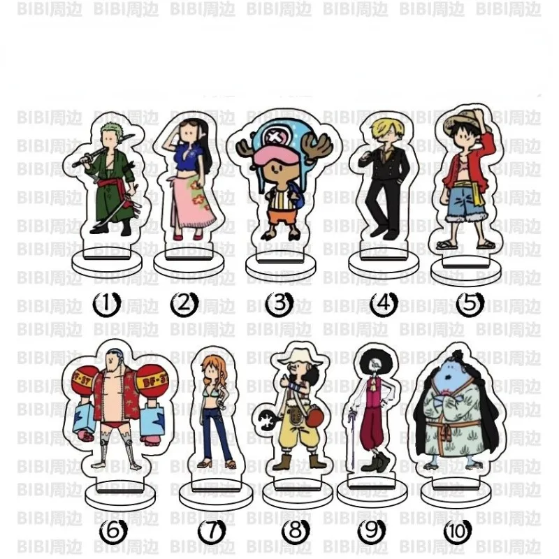 10 Stuks Een Stuk Luffy Acryl Staande Bord Anime Figuur Stand Desktop Ornament Kawaii Chopper Plastic Plaat Model Decoratie