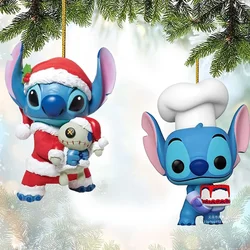 Новые рождественские украшения Disney Stitch, аниме, мультяшный акриловый самолет, украшение для рождественской елки, подвески, домашний декор, милые подарки для детей