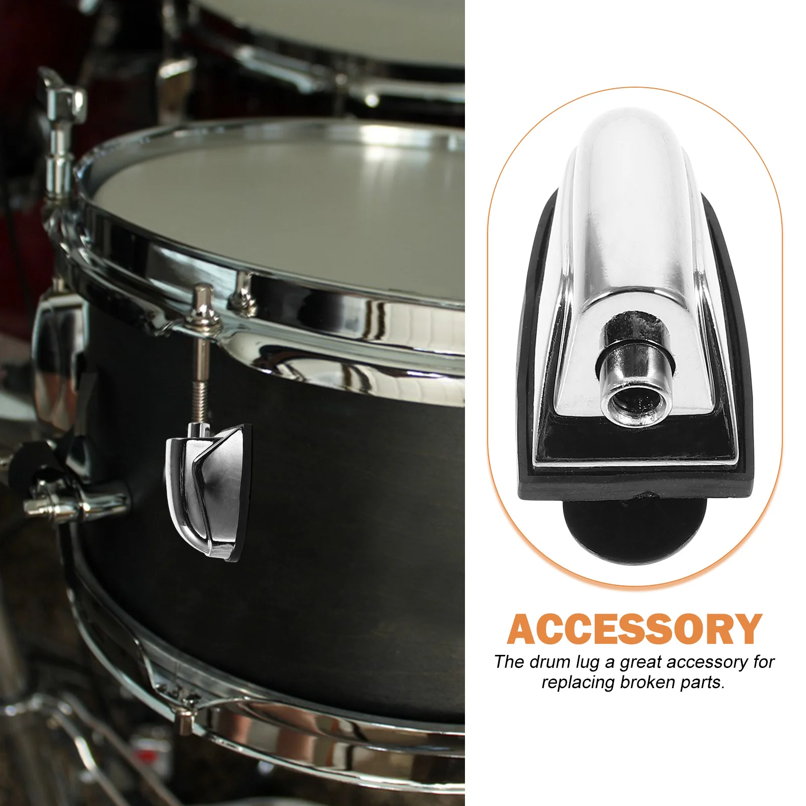 

Drum Lug Aluminum Alloy Replacement Part Single End Mount Compatible with Snare Bass Drum Hardware Components Metal Lugs
