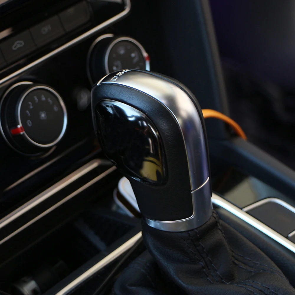 2 قطعة الفولاذ المقاوم للصدأ سيارة والعتاد رئيس التحول المقبض الكسوة ملصق ل Volkswagen VW Golf 6 7 R GTI Passat B7 B8 CC R20 جيتا MK6 تيجوان #6