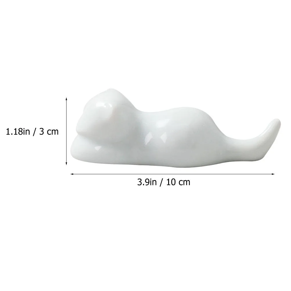 حامل أقلام على شكل قطة من السيراميك لفرشاة الخط وأقلام الحبر وديكور سطح المكتب وإكسسوارات الكتابة ومنظم الدراسة الفنية الصغيرة هدية #4