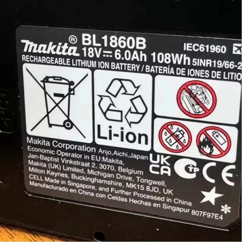 Makita 18V 6Ah 18650 Akkus für Makita DTD173, DGA404, DHW180 Akku-Waschmaschine, DHR242, Schlagschrauber, Bohrmaschine, Schraubendreher Elektrowerkzeuge