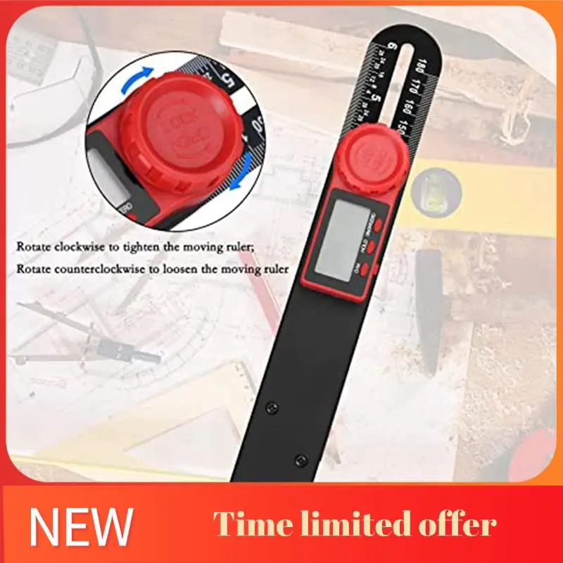 Digital Angle Ruler T Type Bevel Gauge And Protractor 180Mm/360° LCD Display For Woodworking Metalworking Construction