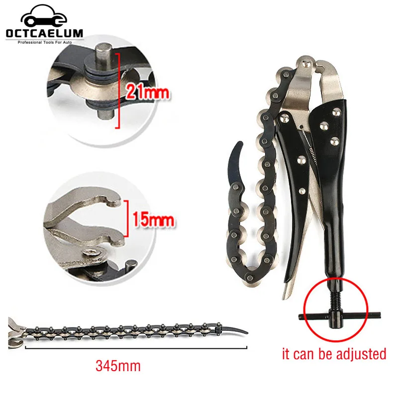 Exhaust Pipe Cutter Wheel Chain Lock-grip Pliers Pipes Tube Wrench Tool