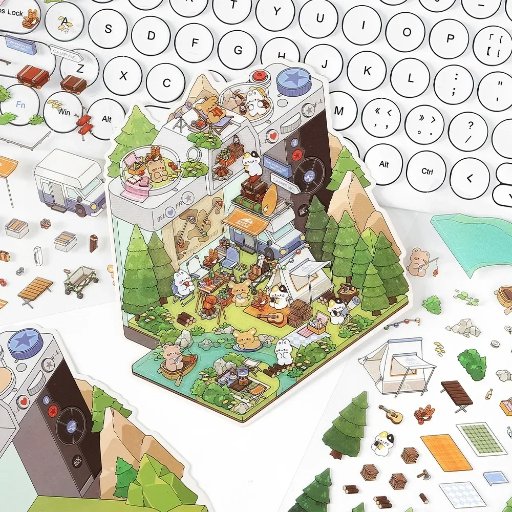 

2025new Infeelme PET 3D пейзажные сцены DIY мультфильм детская игрушка Пастер декомпрессия для взрослых материал наклейки Скрапбукинг