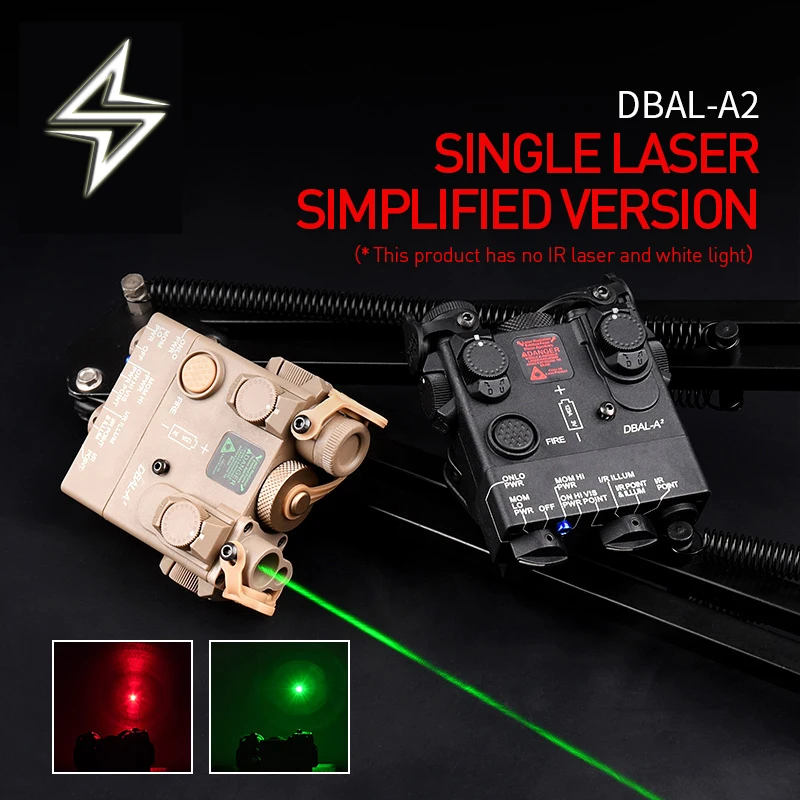 WADSN Tactical DBAL-A2 Red Green Single Laser Infrared Aiming Plate with Dual Beam Assist with White Light Illumination Flashlig