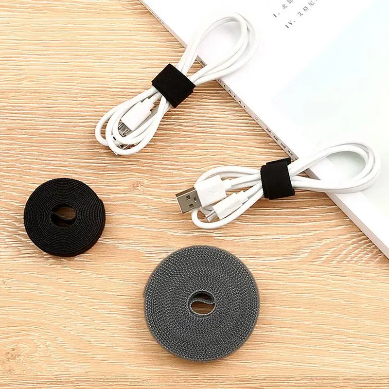 Cable Ties Reusable Cable Tie Sticky Nylon Hook Cable Ties Free Cut Ties Mouse Earphone Cord Cable Ties Roll Self-fastening Wrap