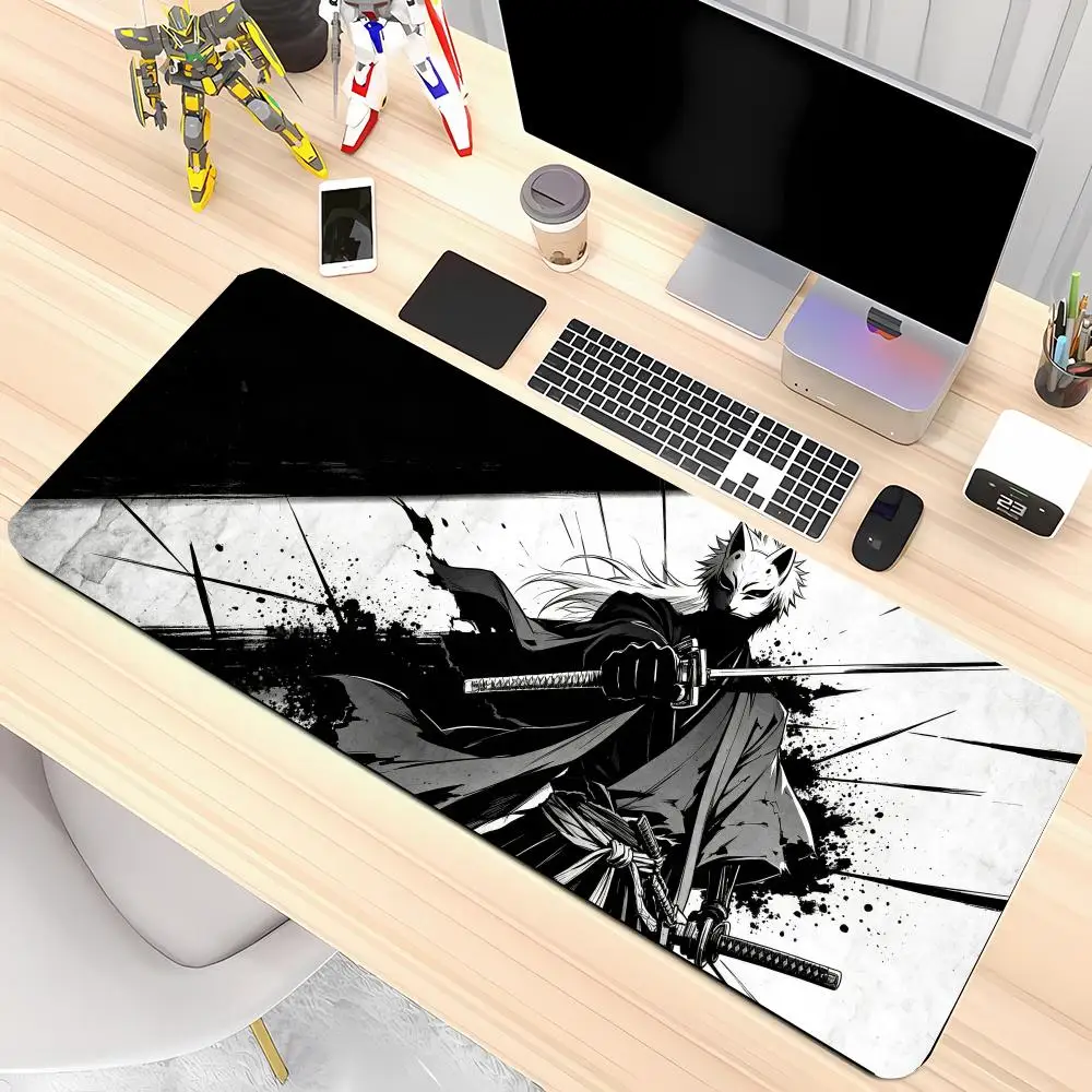 Monochrome Sword Knight Dark Fantasy Warrior Art Large Size Table Mat Mousepad For Laptop Office Desktop