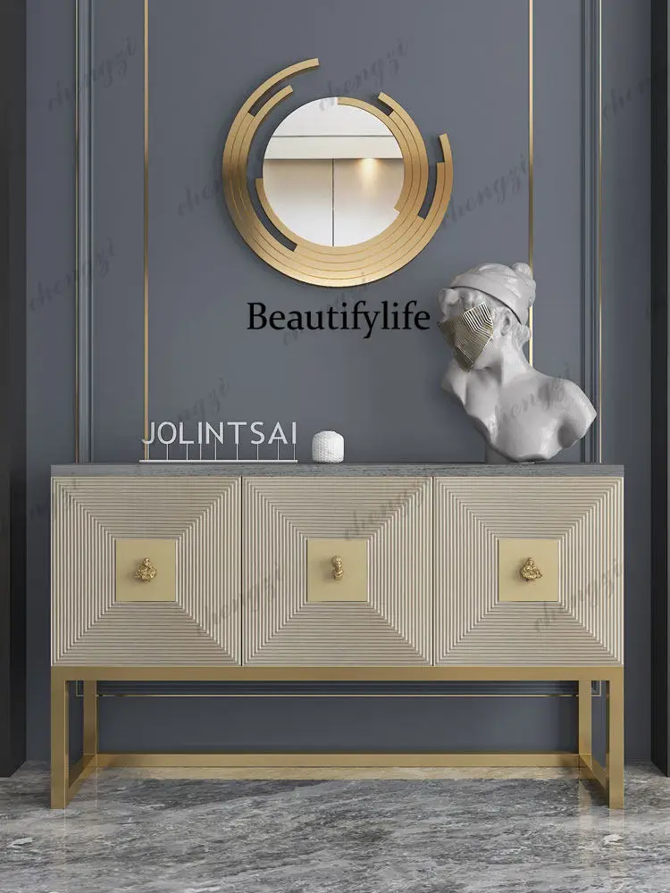 

American light luxury door entrance cabinet oak modern simple living room decoration cabinet household