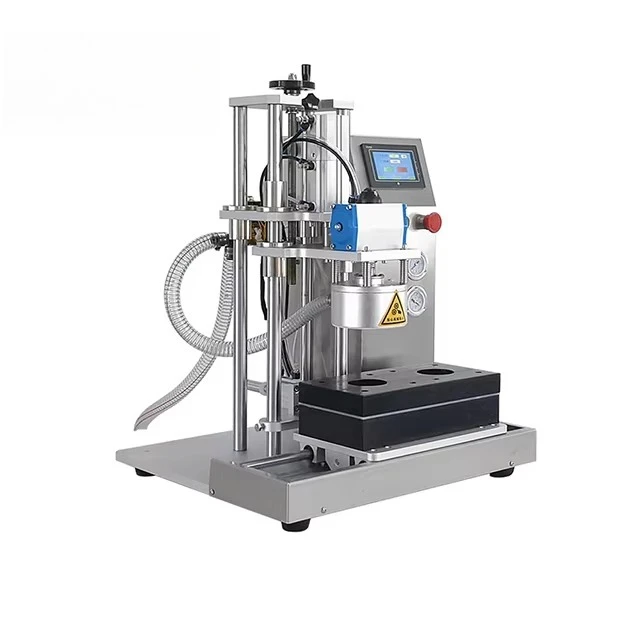 small desktop glass bottle vacuum sealing and capping machine, spice chili sauce glass bottle cap vacuum sealing machine