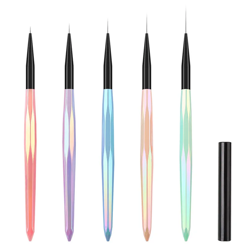 แปรงเพ้นท์เล็บลายไล่สีเพชรหลากสี 1/5 ชิ้น แปรงเพ้นท์เล็บลายเส้น แปรงเพ้นท์คริสตัลอะคริลิค ปากกาเขียนเส้นบาง