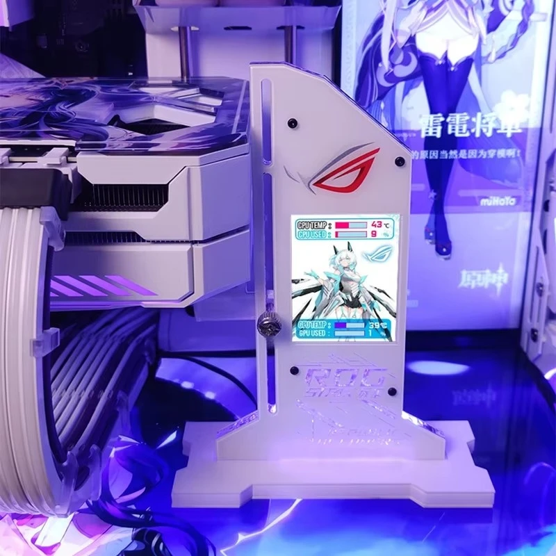 Graphic Video Card Bracket VGA Holder With 2.4 inch LCD Display Support RGB CPU GPU RAM Monitor AIDA64 for PC Gamer Cabinet DIY