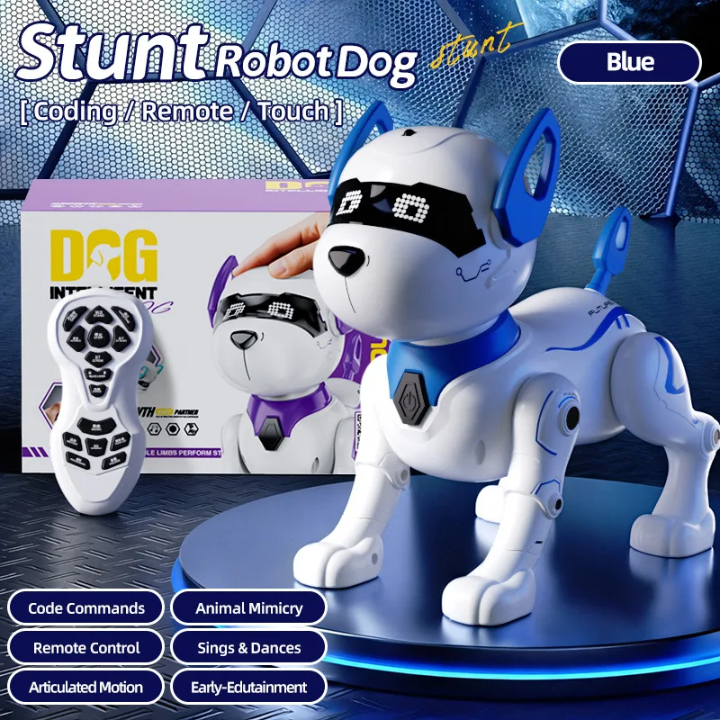 Chien Robot intelligent multifonctionnel pour enfants, animal de compagnie RC Programmable interactif tactile avec cascades électriques, meilleur jouet cadeau