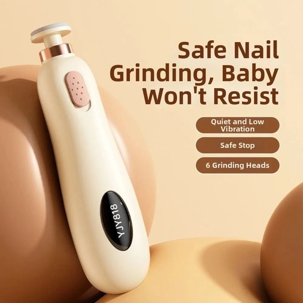 Safety Electric Baby Nail Trimmer Silent Convenient Electric Nail Grinder 4 Grinding Heads Portable Infant Nail Clippers