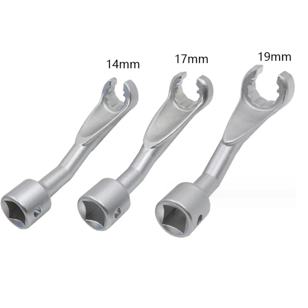 1pc 14/17/19mm Socket Wrench 1/2inch Drive Injector Line Injection Socket Open End Wrench For Dismantling Engines Injector Lines