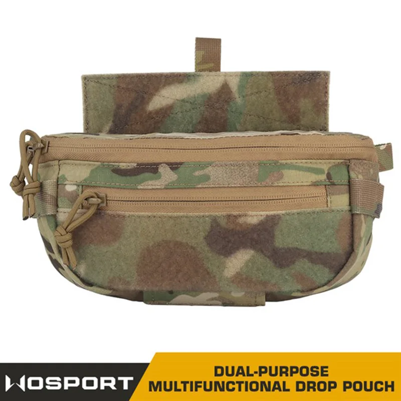 Tactical Hanger Pouch Compact Abdominal Dangler Pack Quick Release Dual-Purpose Multifunctional Drop Pouch Airsoft Accessories