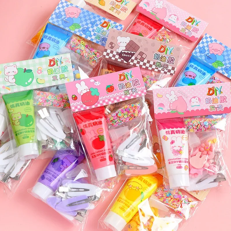 50G Cream Glue DIY Hair Clip Set Colorful Resin Accessories Children's Handmade Material Pack Mobile Phone Case Decoration Glue