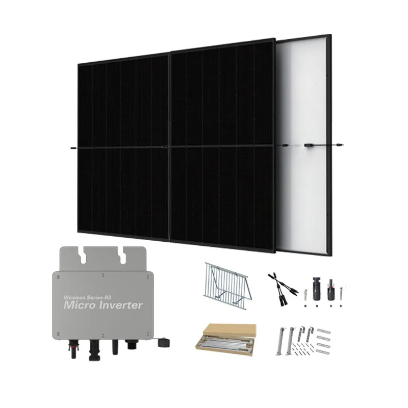 Plug and Play 700W Micro Inverter With 420W Full Black Balcony Solar System All In One Solar System Home Balcony PV Kit
