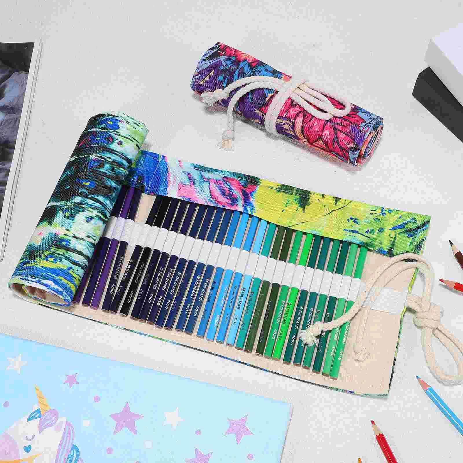 2 Pcs Pencil Case Canvas Cases Pencils Organizer Manual Storage Pouch Bags Men and Women