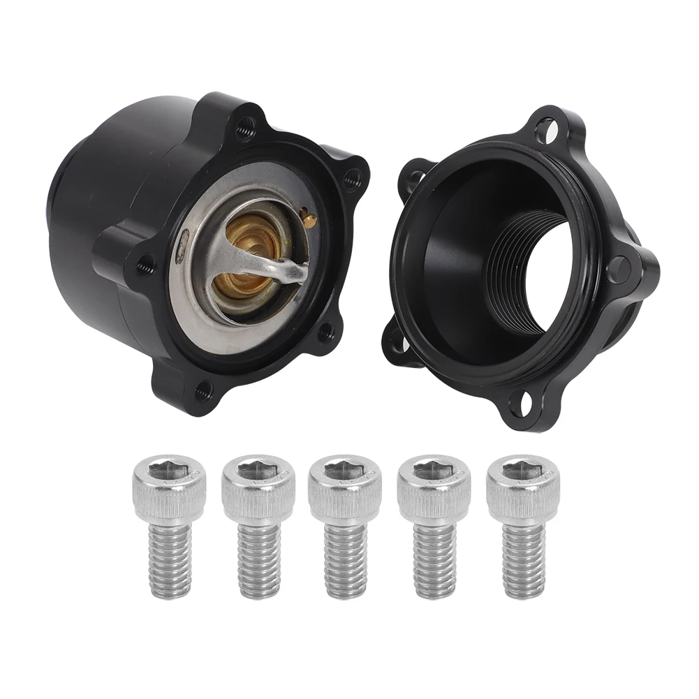 Aluminum Silver Inline Thermostat Housing & Bypass Sensor Port For 1-1/2\