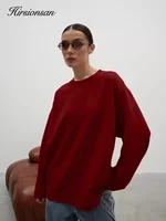 Hirsionsan 2024 Basic Thick Cotton T Shirts Women Autumn Long Sleeves Loose Bottom Ladies Casual Knitted Soft Woman Clothing - Image 4
