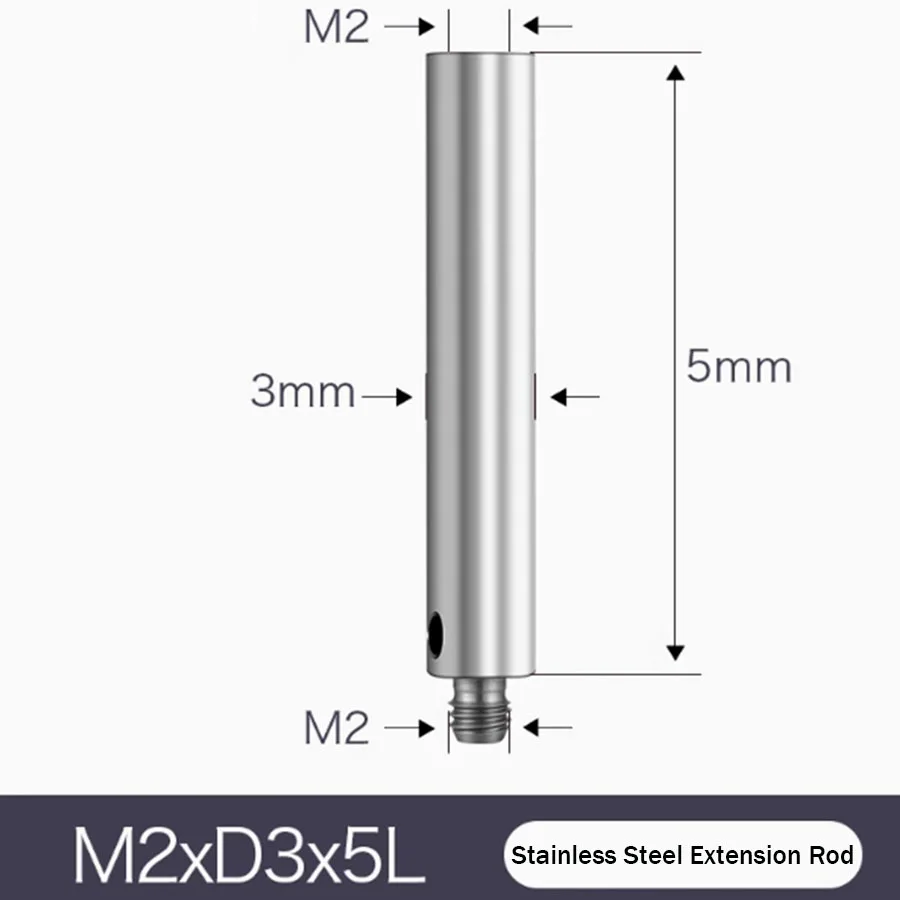 Three coordinate measuring needle stainless steel extension rod M2 M3 M4 threaded three-dimensional probe extension rod