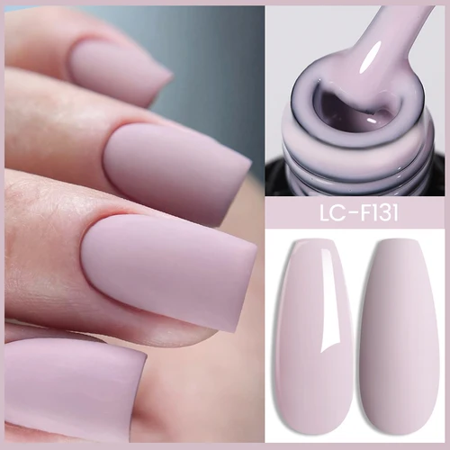 LILYCUTE 누드 핑크 그레이 매트 컬러 젤 네일 광택제, 반영구 소크 오프 네일 아트 젤 바니시, 7ml 