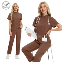 Conjuntos de pantalones Niaahinn, Top exfoliante con cremallera, uniforme de Spa de belleza para salón, uniformes exfoliantes para hombres y mujeres, ropa de trabajo para enfermeras y farmacia sanitaria