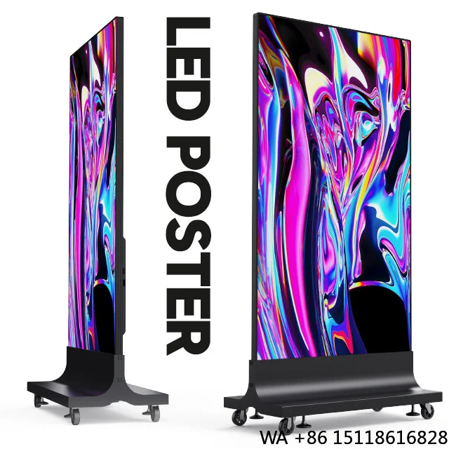 Factory Moveable Indoor P1.75 P2.19 P2.59 High Brightness Digital Led Advertising Led Poster Display Screen Billboards