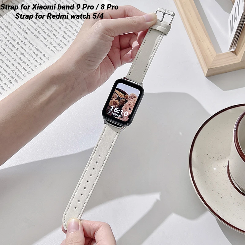 

Leather Strap For Xiaomi band 9 Pro Sport Correa Bracelet Watchband For Redmi watch 5/4 SmartWatch Belt Replacement Wristband