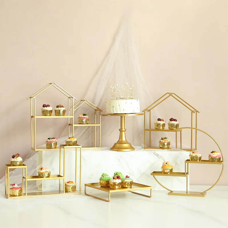 Imagem -02 - Gold Nordic Cake Stand Açúcar de Casamento Coelhos Macarons Sobremesa Display Candy Bar Biscuit Torten Deko Ferramentas de Cozimento