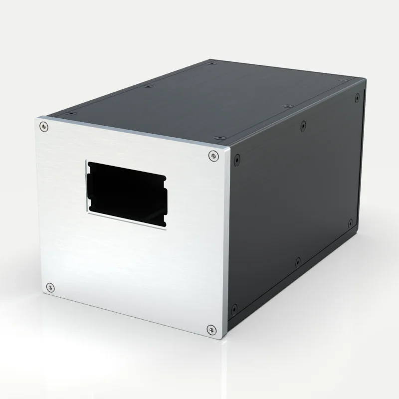 Isolated power box with digital meter all aluminum chassis 168 American standard power socket power supply DIY enclosure