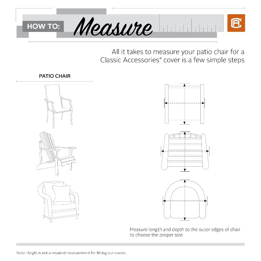 Terrazzo Standard Patio Chair Cover - All Weather Protection, Fits Chairs 28.5
