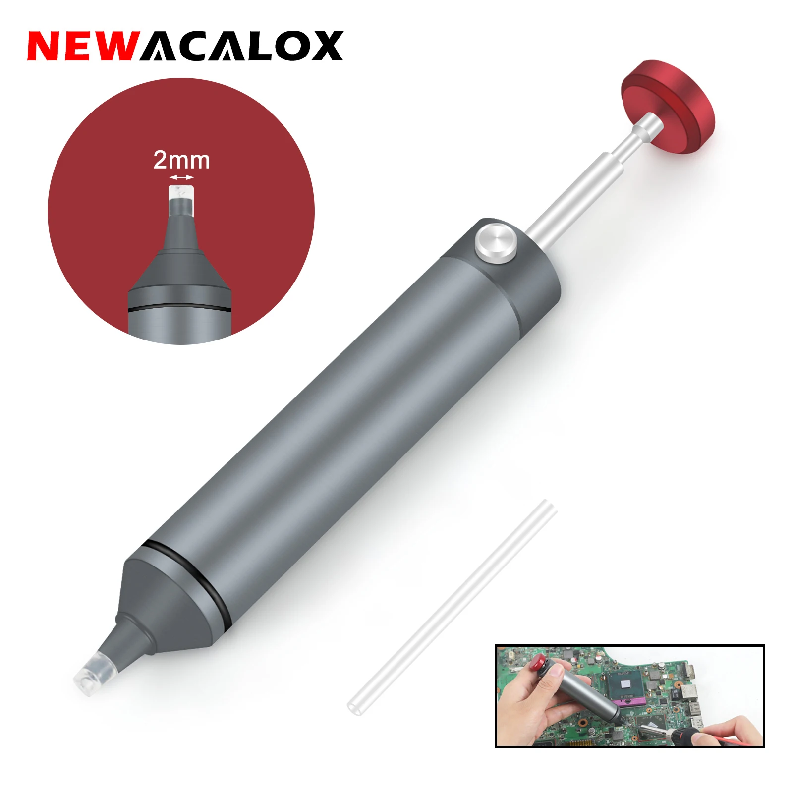 

NEWACALOX Solder Sucker Desoldering Pump Aluminum Tin Remove Pen Powerful Vacuum Suction Desoldering Tool Welding Repair Tool