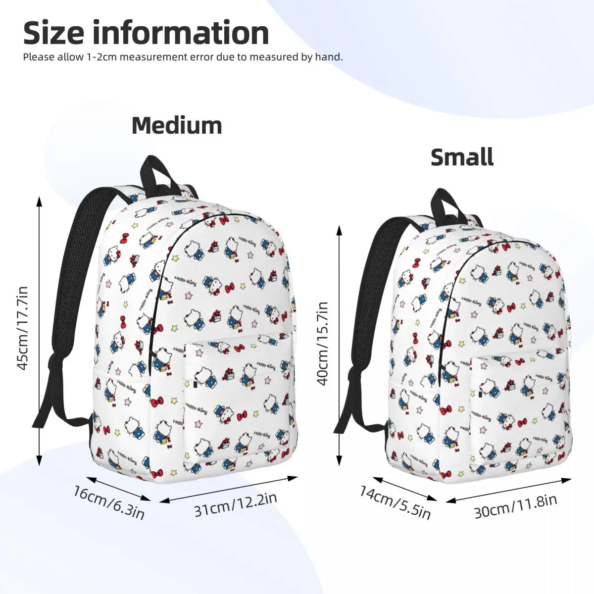 Hello Kitty Backpack for Boy Girl Kids Student School Bookbag Canvas Daypack Kindergarten Primary Bag Outdoor