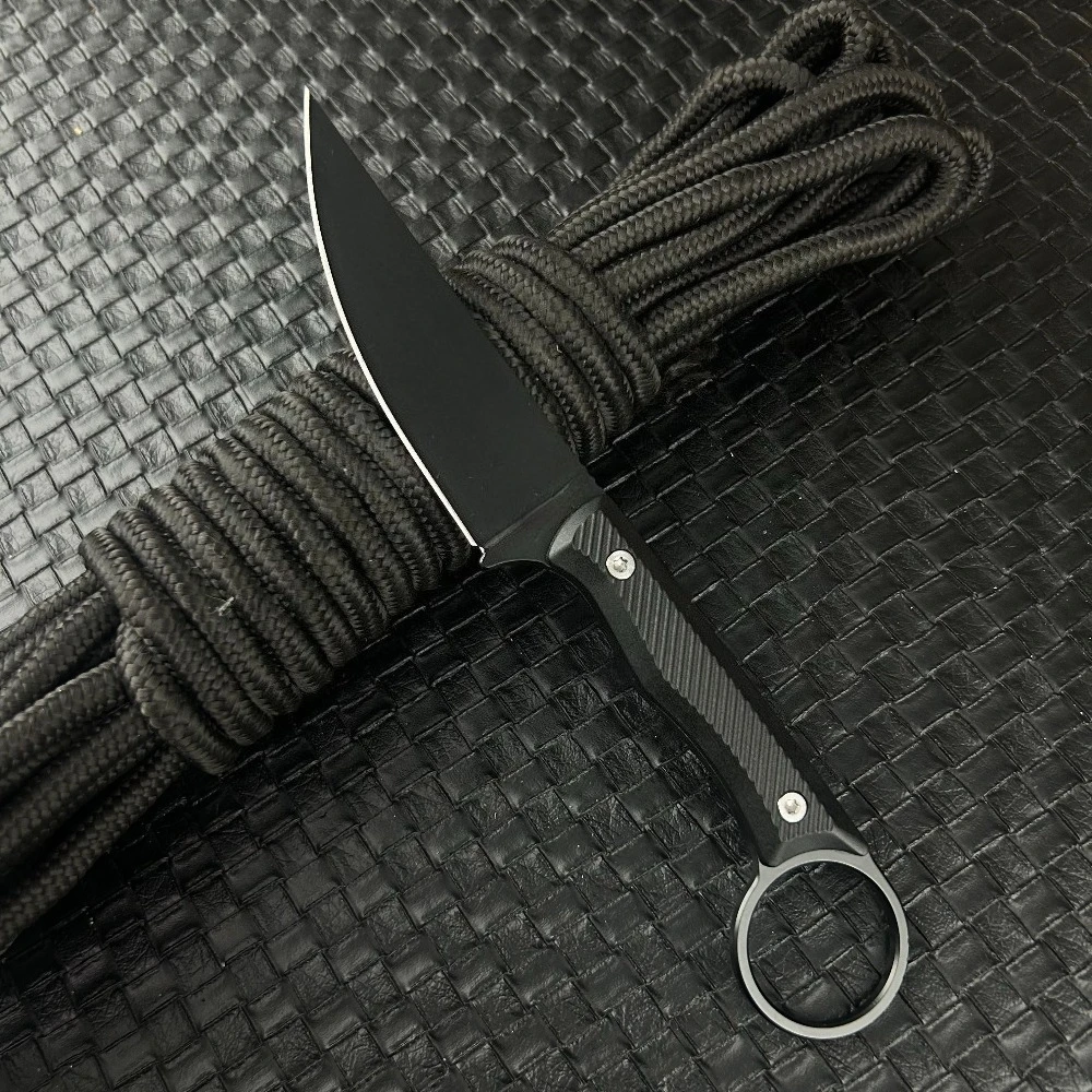 

Нож с фиксированным клинком, цельнометаллический, для выживания на природе, сталь 8Cr13MoV, рукоять из нейлонового волокна, с ножнами, для кемпинга и походов